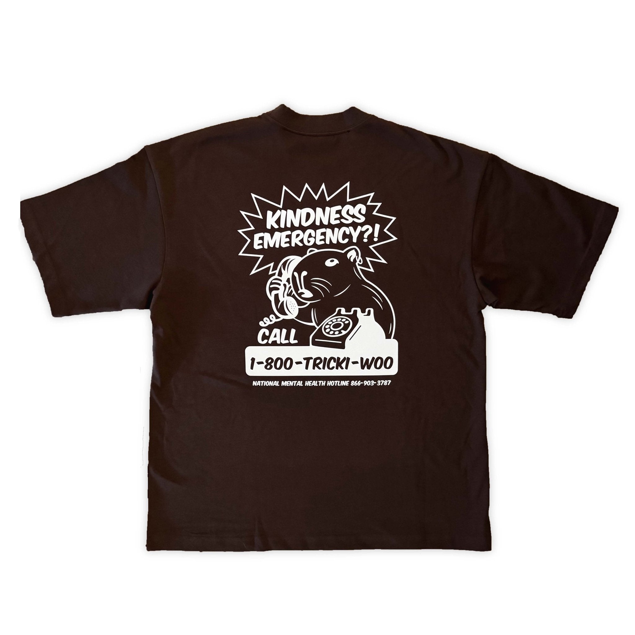 Kindness Emergency Tee – Chocolate Brown - Tricki Woo